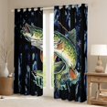 thumbnail image 2 of Feelyou Hunting Pike Fish Curtains Pack of 2 (42x84 Each), Retro Blue Camouflage Curtains Blackout, Rustic Farmhouse Cabin Bedroom Curtains, Window Curtains Decor, 2 of 6