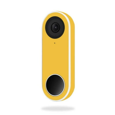 MightySkins NEHEL-Solid Marigold Skin Decal Wrap for Nest Hello Video Doorbell - Solid Marigold