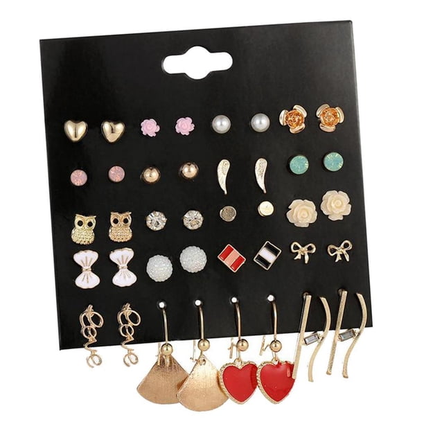 Imagen 5 de 20 Pares De Pendientes Y Cl&aacute;sicos Para Mujer, Pendientes Con Forma De Gota, Mixtos jinwen Aretes colgantes para mujer