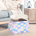 thumbnail image 3 of Yayeee Collapsible Cube Storage Bin with Lid Fabric Closet Decorative Basket with Handles, Playful Daisy, 3 of 7