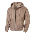 thumbnail image 5 of MHFRRA Chaqueta con Capucha y Cremallera de Color Liso, Sudadera Informal Suave para Otoño E Invierno, Cómoda para Exteriores Marrón, 5 of 5