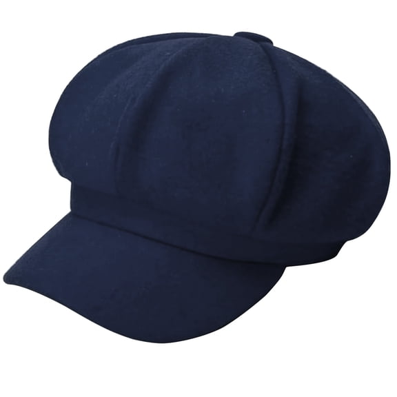 Women's Octagonal Newsboy Cap - Vintage 8 Panels Paperboy Visor Gatsby Cabbie Hat Painter Cap Sun Visor Beret Hats Lightweight Adjustable Fashion Trendy Hats for Outdoor Activities, Navy, M