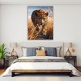 thumbnail image 4 of Mudket Framed Wild Leopard Canvas Wall Art, Leopard with Blue Eyes in Grass Print, Trendy Animal Wall Decor for Living Room Office - 12"L x 8"W, 4 of 10