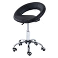 thumbnail image 1 of Taburete de salón con ruedas HOMCOM Crescent, altura ajustable, color negro, 1 of 9