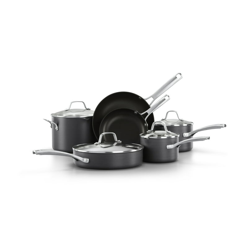 Calphalon 11-Piece Pots and Pans Set, Nonstick Kitchen Cookware with  Stay-Cool Handles, Dishwasher and Metal Utensil Safe, Black