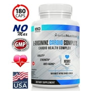 Nitrate Oxide Booster L-Arginine Cardio Complete 1500mg Cardio Support Blend & Nitric Oxide Booster One 180 Count Bottle