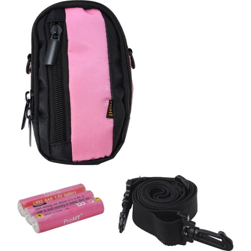 Inland Pink Pro Camera Case Kit, Includes 3 AAA Batteries