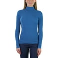 thumbnail image 6 of ToBeInStyle Women's Soft Cotton Long Sleeve Turtleneck Sweatshirt - Blue Ashes - Large, 6 of 6