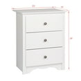 thumbnail image 5 of Prepac Monterey 3-Drawer Tall Nightstand, White, 5 of 7