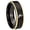Black And Gold Step Edge, variant on Humming Bird Black High Polish Dome Tungsten Promised Ring 10MM