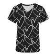 thumbnail image 1 of TIMIFIS Hauts de Sarrau d'Infirmière pour Femmes de la Saint-Valentin Uniforme de Travail Manches Courtes Col en V Blouse T-shirt de Travail avec Poches - Noir pring s, 1 of 3