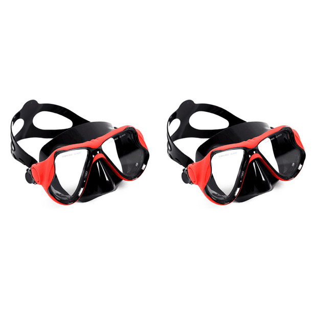 Máscara Buceo Panorámica Vista Amplia Gafas Antivaho para Natación Libre () Rojo
