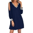 thumbnail image 1 of XDZJLR Robes pour Femmes Belle Impression de Noël Manches Longues T-Shirt Imprimé Mignon Robe Évasée, 1 of 7