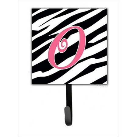 

4.25 x 6 in. Letter O Initial Monogram Zebra Stripe and Pink Leash Or Key Hook