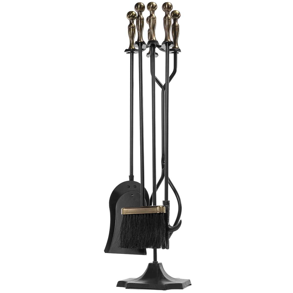 Coal Shovel With Brush Poker And Pair Of Tongs by Inglenook EshopRetailLtd Inglenook 5pc Fireplace Companion Fireware Fire Tools Set in Black 