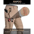 thumbnail image 2 of Pantalones de trabajo Rapoo Tactical Cargo para hombre con cintura elástica, color caqui, 2 of 6