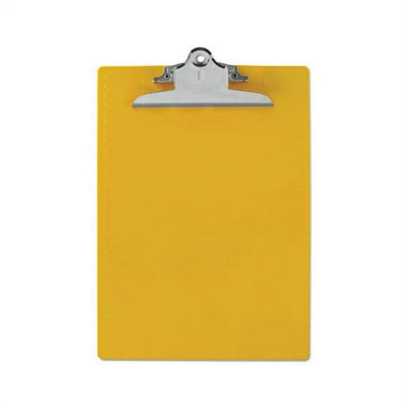 Recycled Plastic Clipboard w/Ruler Edge 1" Clip Cap, 8 1/2 x 12 Sheets, Yellow