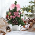 thumbnail image 5 of Gallickan Mini Christmas Tree, Small Tabletop Decor, Christmas Wreath Set, Household Holiday Ornaments, for Desktop Display and Festive Home Decor, Pink, 5 of 6