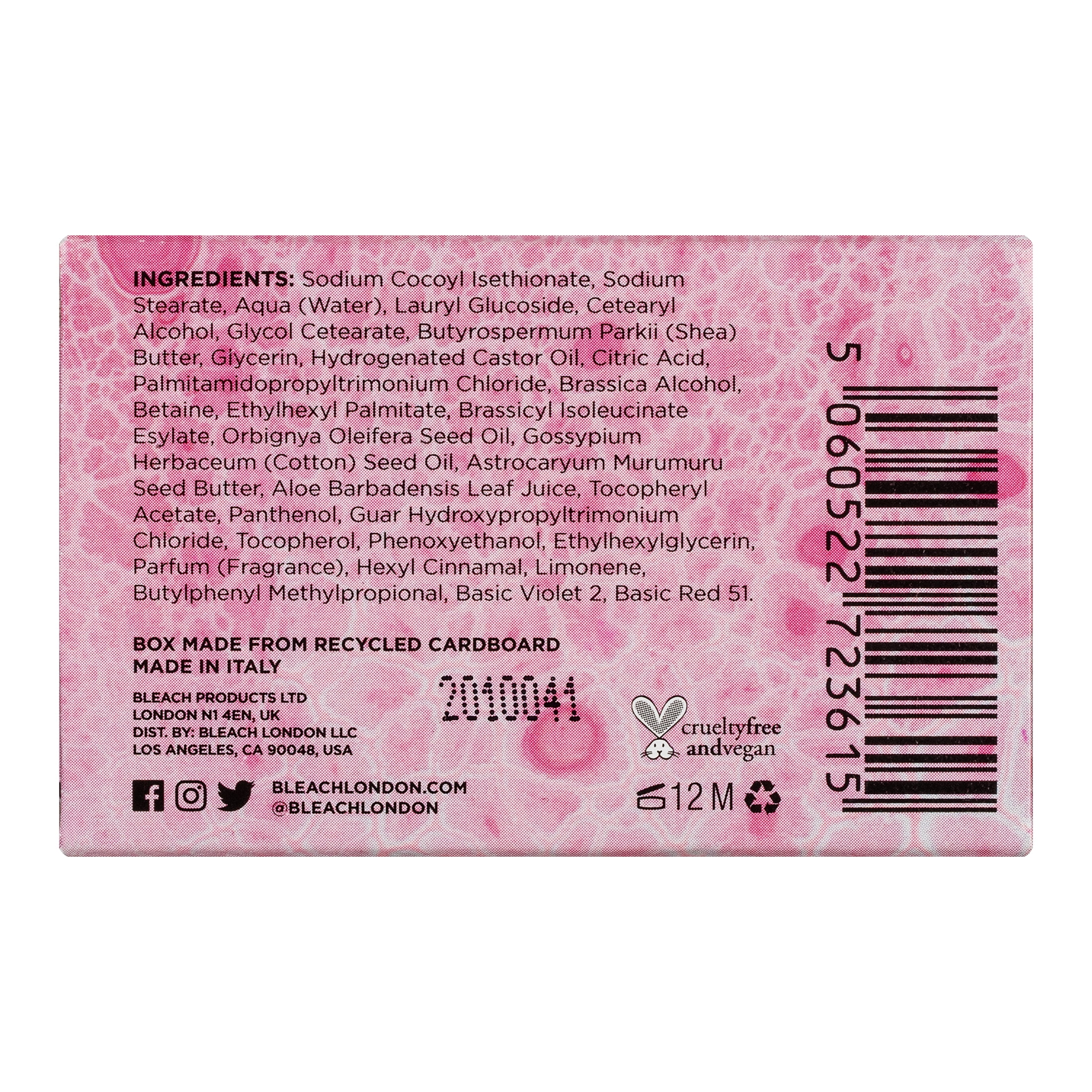 Bleach London Rose Color-Toning & Nourishing Shampoo Bar, 1.76 oz