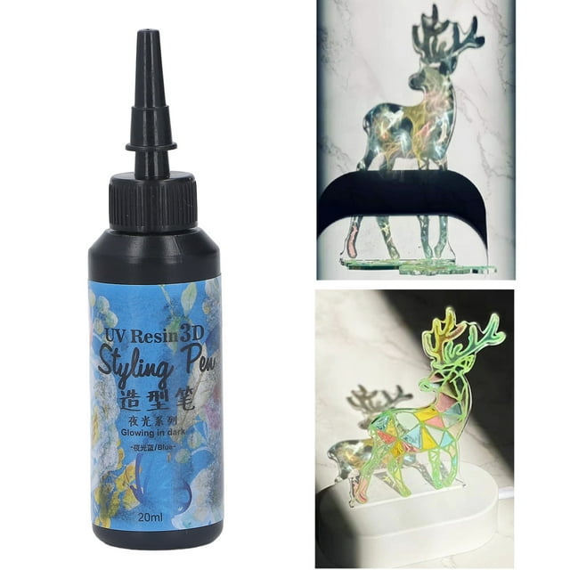 3D Epoxy Resin, Bright Vivid Color Pen Shape Design Luminous Resin Wide Application For Craft Luminous Blue