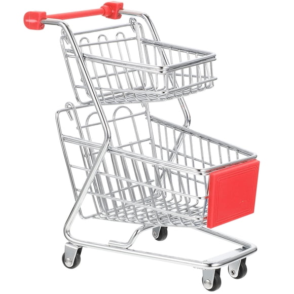 LITINKIMI Metal Shopping Cart Mini Shopping Cart Design 1Set