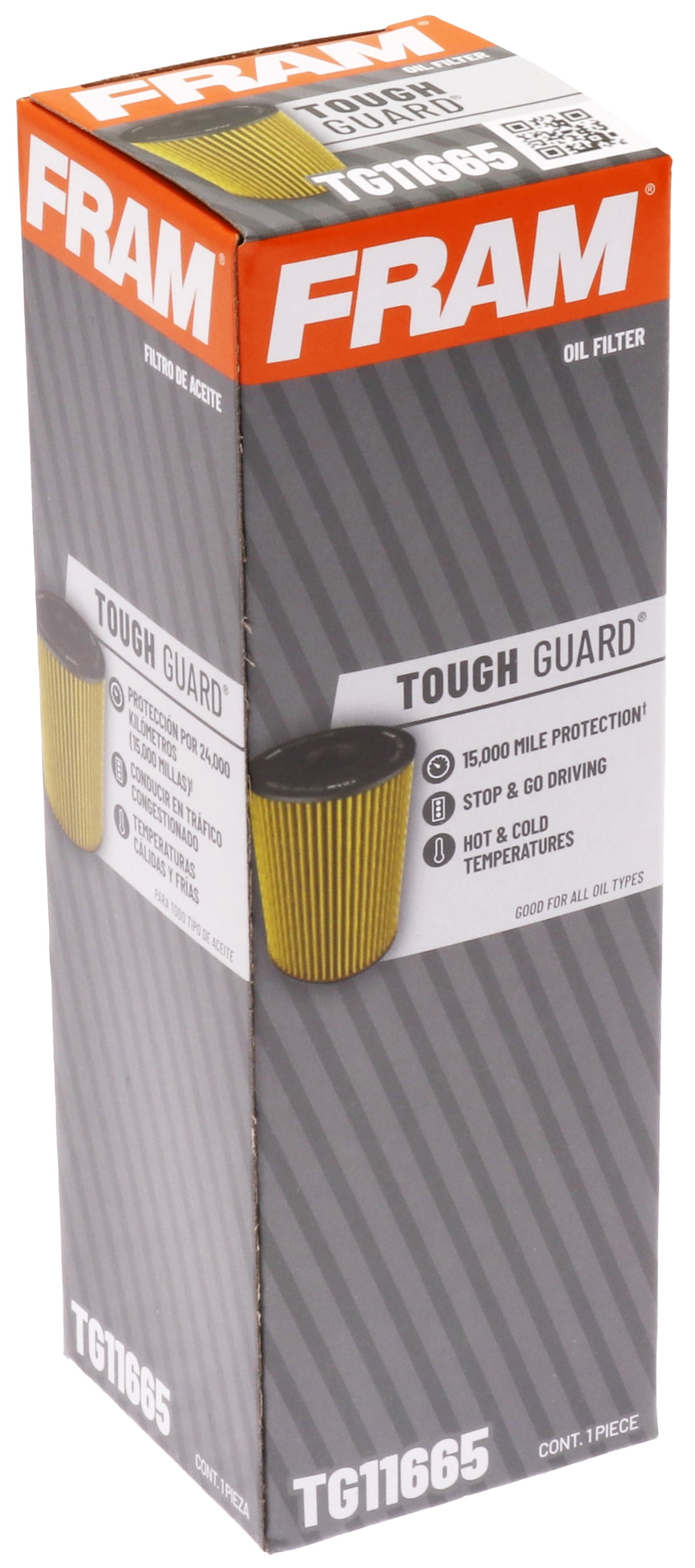 FRAM Tough Guard Filter TG11665, 15K mile Change Interval Oil Filter Fits select: 2014-2018 JEEP GRAND CHEROKEE, 2015-2019 JEEP WRANGLER UNLIMITED