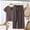 Brown, variant on Amidoa Girls 2 Piece Outfits Summer Clothes Solid Color Cute Short Sleeve T-Shirt and Shorts Casual Kids Clothing Sets,Gray Size 7