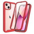 thumbnail image 1 of Nalacover Clear Case for iPhone 14, Dual-Layers Transparent Hybrid Rugged PC Soft Silicone Shockproof Case with Heavy Duty Screen Protector Military Grade Lens Full Protection Cover,Red, 1 of 4
