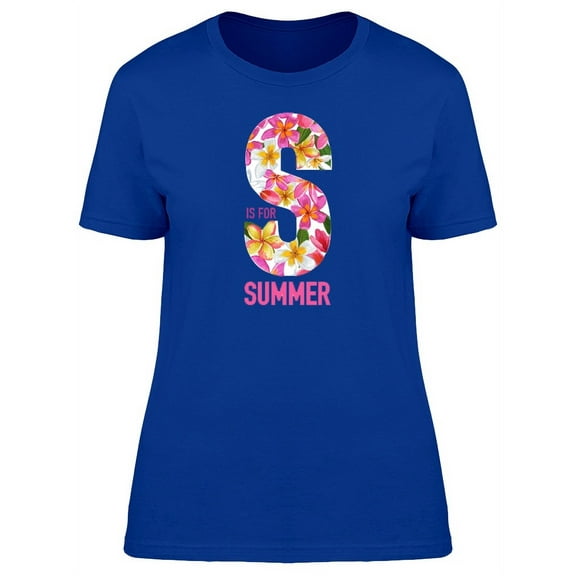 S Is For Summer Cute Flowers T-Shirt Women -Image by Shutterstock, Female XX-Large