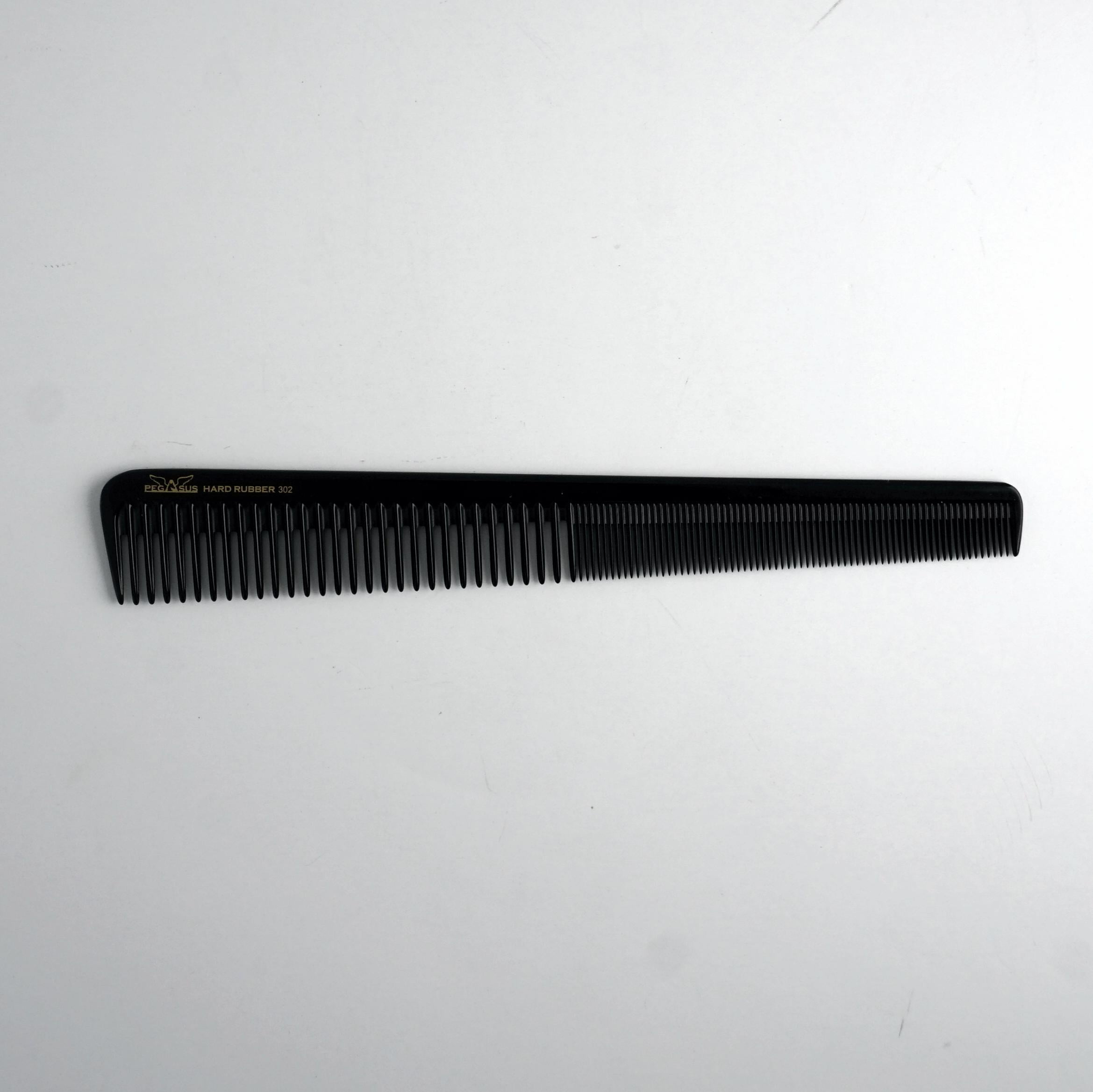 7in, Hard Rubber, Barber Comb with Extra Fine Teeth