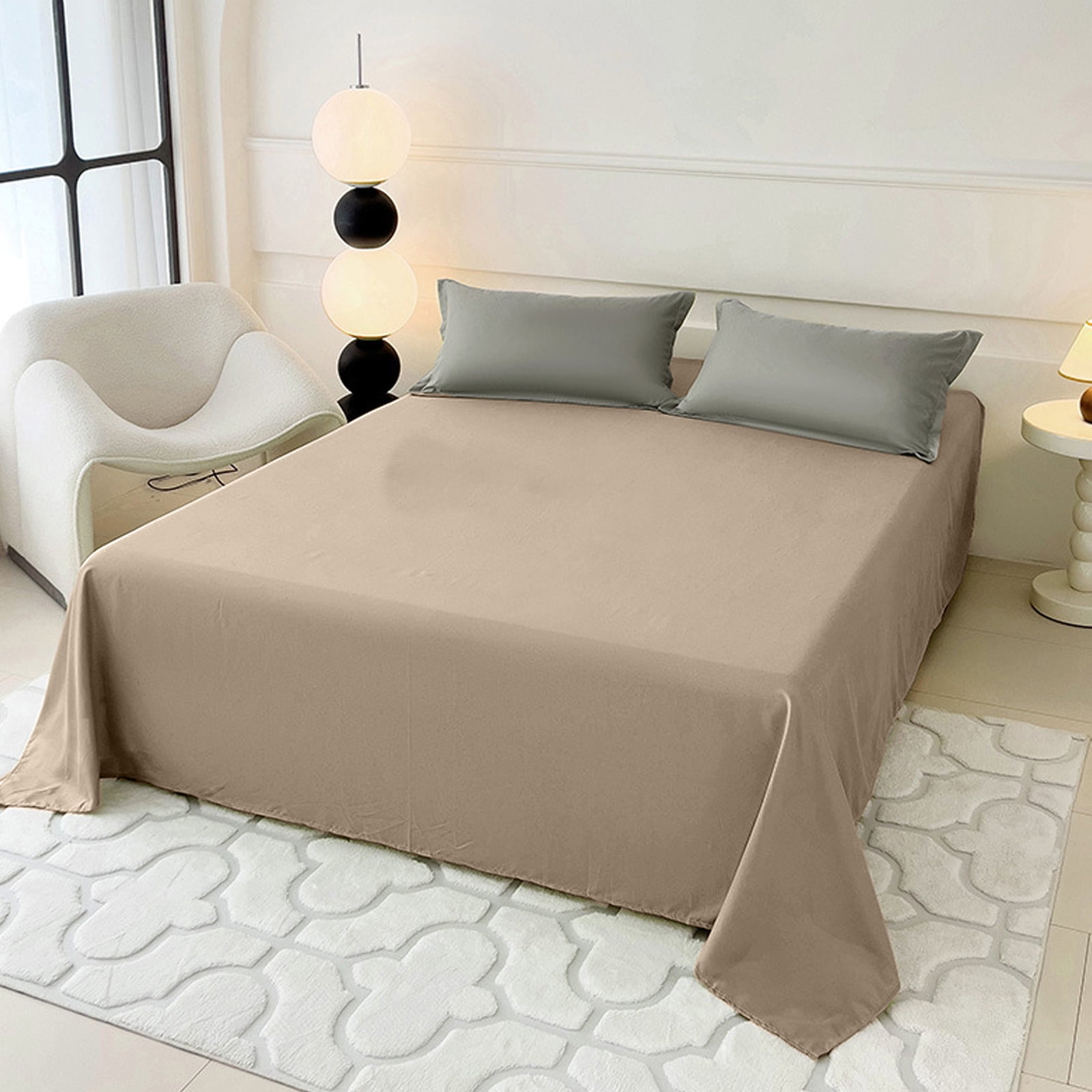 Xuniizn Queen Sheet Set, 87x91" Silky Cooling Sheets Queen, Extra Soft 1800 Microfiber Bamboo Sheets, Solid Color Bed Sheet, Hotel Luxury Smooth Satin Bedding Sheet for Hot Sleepers