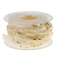 thumbnail image 2 of jifeng 3 String Beaded Ribbon Pearl String Mesh Ribbon Christmas Ribbon Decor Gift Wrap Gold, 2 of 9
