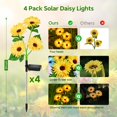 thumbnail image 4 of Luces solares de jardín WDTPro, paquete de 4, 16 LED, tipo margarita, impermeables, 4 of 7
