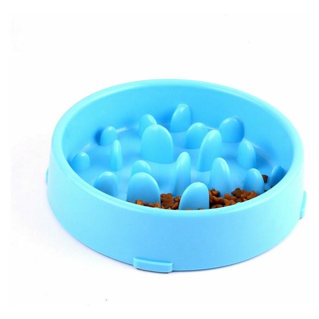 Comedero para perros Cuenco para mascotas de alimentación lenta Cuenco ecológico Duradero No tóxico Cuenco para prevenir la asfixia Diseño saludable para perros y mascotas de 20 cm (azul)