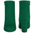 thumbnail image 3 of Unique Bargains Women's Round Toe Chunky Heels Ankle Boots Green 9, 3 of 6
