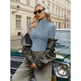 thumbnail image 3 of MOYIKO Mock Turtleneck Long Sleeve Shirts for Women Fitted Thermal Undershirts Lightweight Trendy Tops, 3 of 7