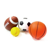 PowerTRC Set of 4 Sports Balls for Kids (Soccer Ball Basketball Football Baseball)