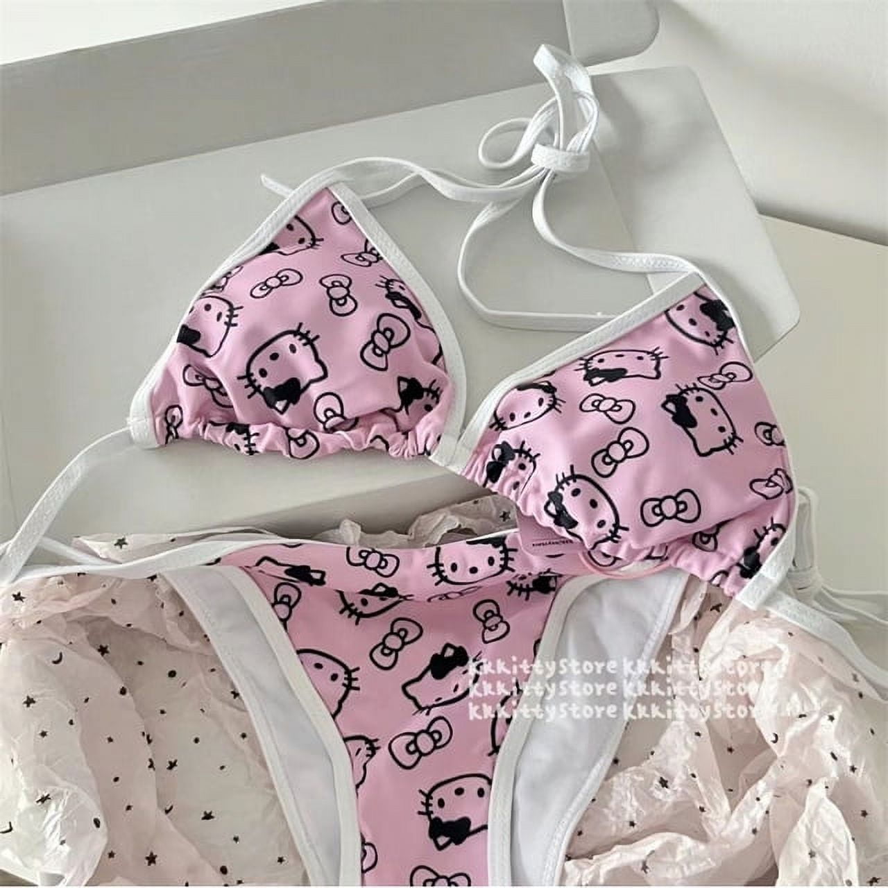 Hello Kitty Sanrio Bikinis Anime Printing Hawaii Kawaii Swimsuit