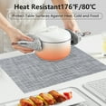 thumbnail image 6 of VCVCOO Placemats Set of 4, Vinyl/Plastic Woven Place Mats for Kitchen Table Indoor/Outdoor, Washable Placemat Wipeable Dining Table Mats Gray, 6 of 10