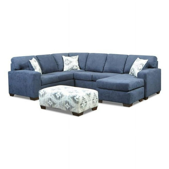 Neo Living NL707-NAVY-SEC-CHAISE Nancy Corner Sectional with Right Facing Chaise, Navy