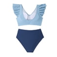 thumbnail image 3 of Women's Swimsuit Two Piece Swimsuit High Waist Ruffled Strap Set plus Size Bathing Suits for Women with Shorts Swim Trunks for Women with Pockets Womens Bathing Suits plus Size Shorts Swim Suites, 3 of 6