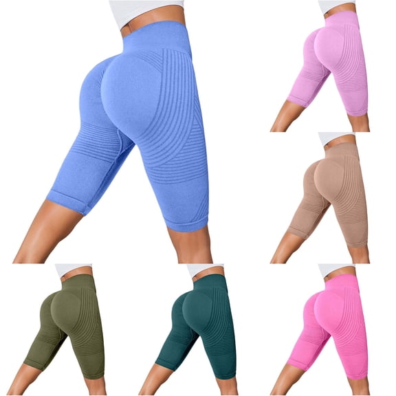 Kingdiese Womens Seamless Yoga Shorts Control High Waist Fitness Shorts Lifting Workout Bottoms Yoga Shorts Women Long, Size XXXXL