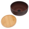 thumbnail image 3 of 1Set Large Planter Bowl Dark Brown Ceramic for Outdoor Plants Round Planter, 3 of 9