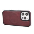 thumbnail image 5 of 2 in 1 Detachable Magnetic Wallet Case for iPhone 11 with Card Holder Women Men, Magnetic PU Leather Flip Kickstand Credit Slots, Vintage Shockproof Cover for iPhone 11, Red, 5 of 9