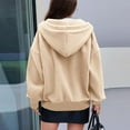 thumbnail image 6 of cfhntfmh Women's Fall Hoodies Sweatshirt Casual Long Sleeve Zip up Outwear Loose Fashion Fleece Jackets with Pockets, 6 of 6