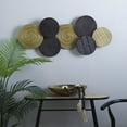 thumbnail image 2 of DecMode Gold Aluminum Tribal Plate Wall Decor with Textured Pattern, 2 of 7