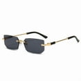 thumbnail image 2 of Y2K Rimless Rectangle Sunglasses for Women Men Trendy Frameless Sun Glasses Shades for Women Men Summer Travel UV400 Eyewear, 2 of 9