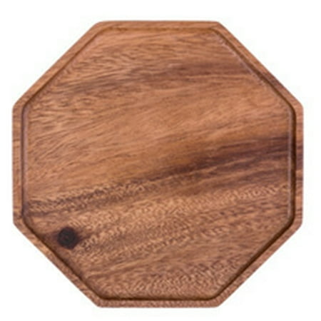 

Wood Serving Plate Octagonal Plate Multipurpose Dinnerware Tray Fruit Dessert Bread Platter Wooden Bowls-A