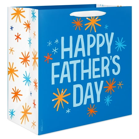 American Greetings 15" Extra Large Blue Square Father's Day Gift Bag, Star Burst (1-Count)