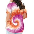 thumbnail image 3 of TQWQT Plus Size Tops for Women Short Sleeve T Shirts Gradient Graphic T-Shirt V Neck Shirt Summer Casual Tunics Blouses with Pocket Orange 4XL, 3 of 5